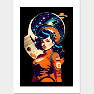 Space Pin Up Girl Posters and Art